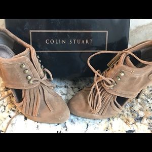 Colin Stuart Suede Booties -Tan